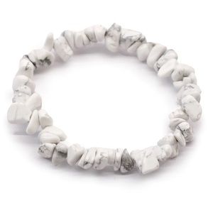 NEW Womens White Crystal Natural Stone Bracelet